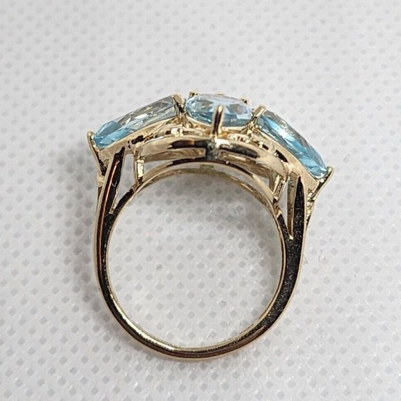 10K YELLOW GOLD & TOPAZ RING SIZE 4 - Picture 8 of 9